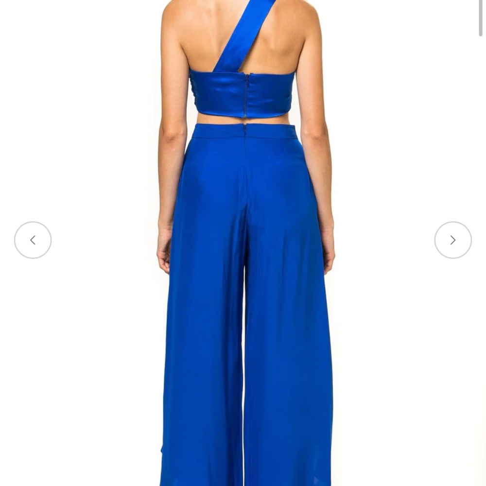 Jennifer Hope-BigDropNYC-100% silk Adrianna pants in Cobalt Blue - Picture 2 of 6